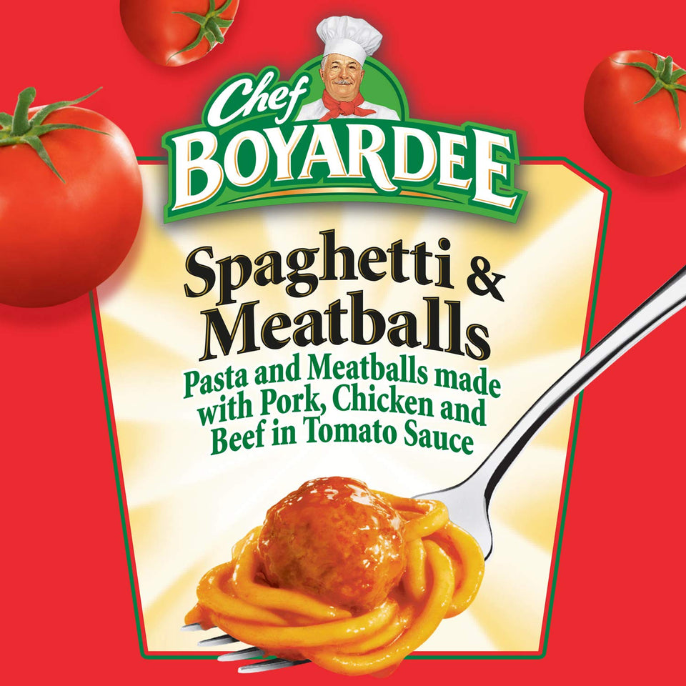 Chef Boyardee Spaghetti and Meatballs, 14.5 Oz Cans, Pack of 4, Ready-to-Eat Meals for Families