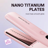 Wavytalk Steam Hair Straightener, Steam Sesh, Steam Reduces Damage, Nourishes Hair & Expedites Straightening, 1.38'' Nano Titanium Flat Iron with Detachable Comb for Silk Press Smoothing, Sakura Pink