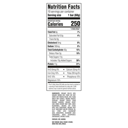 CLIF BAR Energy Protein Bars Blueberry Almond Crisp 10 pack Non-GMO Energy Bars with Organic Oats