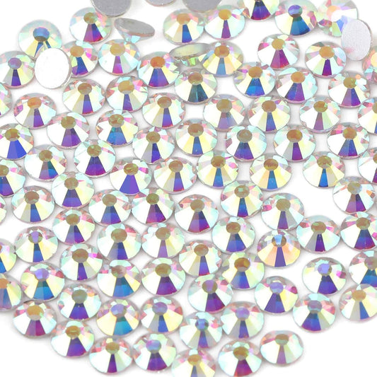 Beadsland 1440pcs Flat Back Crystal Rhinestones Round Gems for Nail Art and Craft Glue Fix, CrystalAB, SS20, 4.6-4.8mm