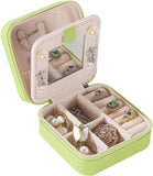 keLofoN small pink jewelry case with mirror travel gift for girls women