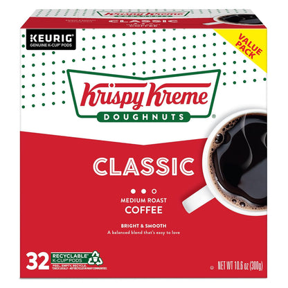 Krispy Kreme Medium Roast Single-Serve Keurig K-Cup Pods, 32 Count, Orthodox Union Kosher