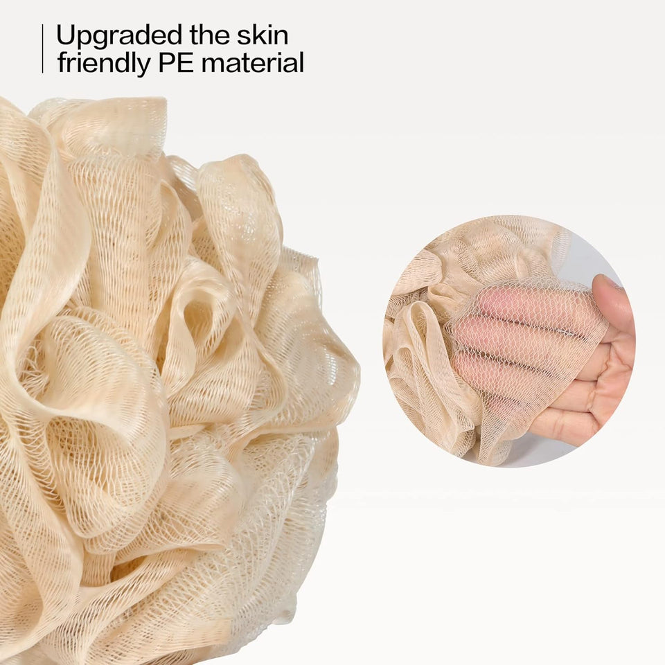 fishent loofah bath sponge 4 pack soft loofa exfoliating body scrubber mesh shower puff pouf ball luffa