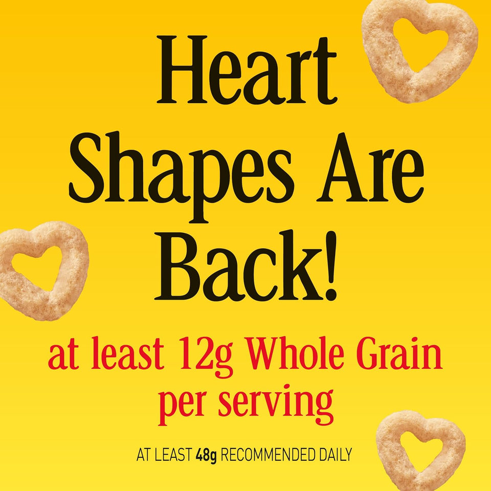 Honey Nut Cheerios heart healthy gluten free cereal, giant size, 27.2 oz, limited edition heart shapes and affirmations