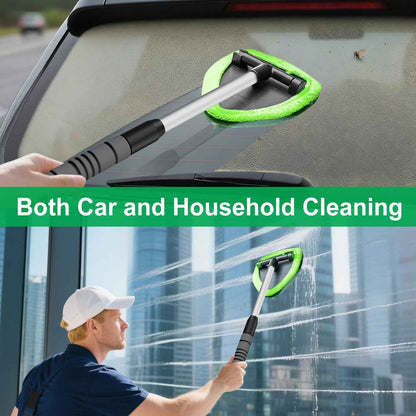 XINDELL Windshield Cleaner Tool with Extendable Handle & 4 Microfiber Pads for Car and Home Window Cleaning