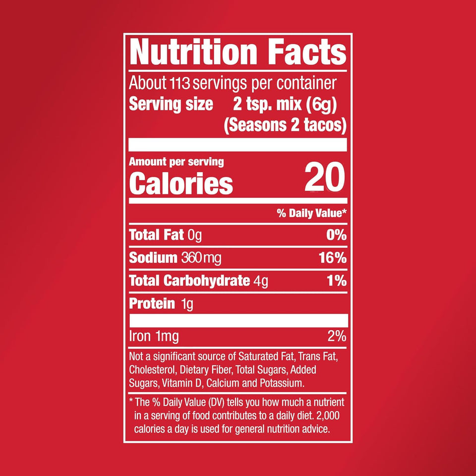 McCormick premium taco seasoning mix, 24 oz, no artificial flavors, large size, easy taco recipe