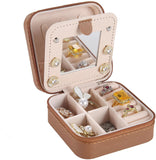 keLofoN small pink jewelry case with mirror travel gift for girls women