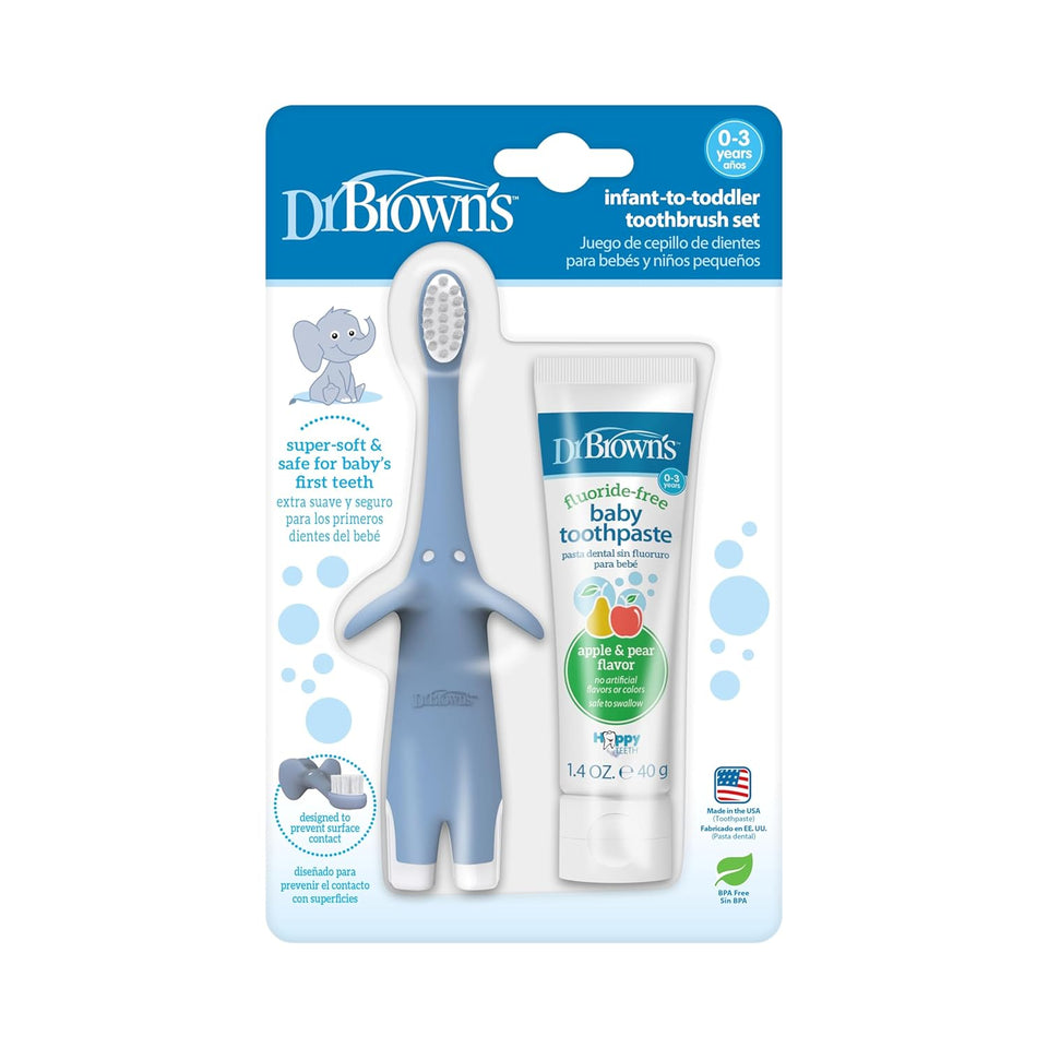 Dr. Brown's Infant-to-Toddler Toothbrush, BPA-Free, Soft Bristles, Ages 0-3, Giraffe Design