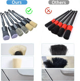 6pcs car detailing brush set with boar's hair, ultra soft, and multi-color detailing brushes for interior and exterior cleaning