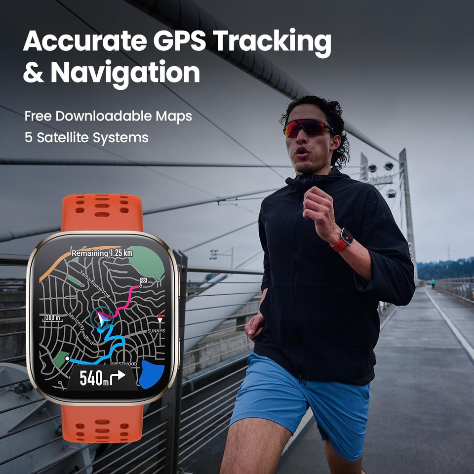 Amazfit Bip 6 Smart Watch 46mm, 14 Day Battery, 1.97" AMOLED Display, GPS & Free Maps, AI, Bluetooth Call & Text, Health, Fitness & Sleep Tracker, 140+ Workout Modes, 5 ATM Water-Resistance, Black