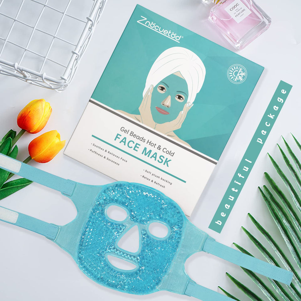 znöcuetöd blue cold face eye mask ice pack for facial puff, dark circles and skin care
