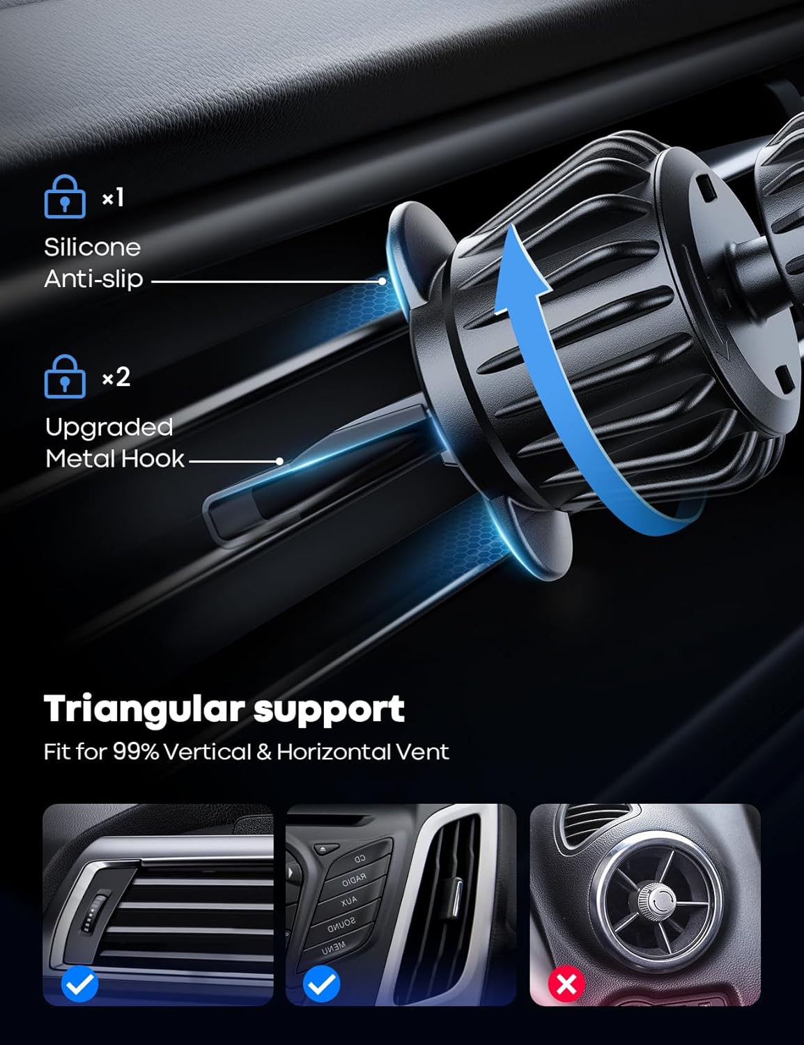 Lamicall for MagSafe Car Mount - [20 Super Magnets] Magnetic Car Phone Mount, Air Vent Phone Holder Car, Hands Free Cell Phone Holder Clip Car Accessories fit iPhone 17 16 15 14 13 Pro Plus Max - Rayz Mart