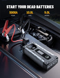 sharmeal 3000a portable jump starter for 9.0l gas and 7.0l diesel vehicles with led light