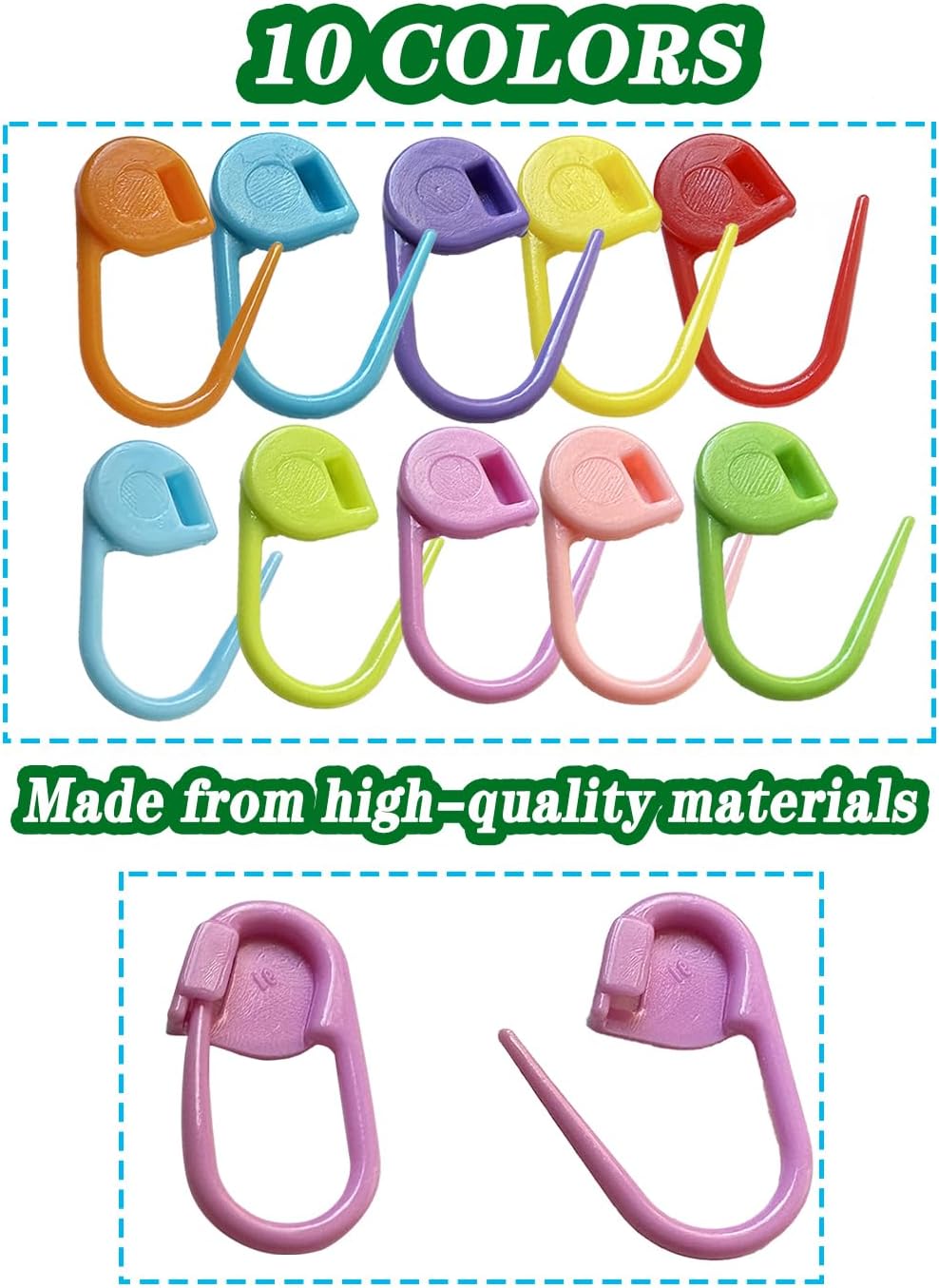 150 Pieces Knitting Crochet Locking Stitch Markers Stitch Needle Clip Counter 10 Colors (Color Ship Randomly)
