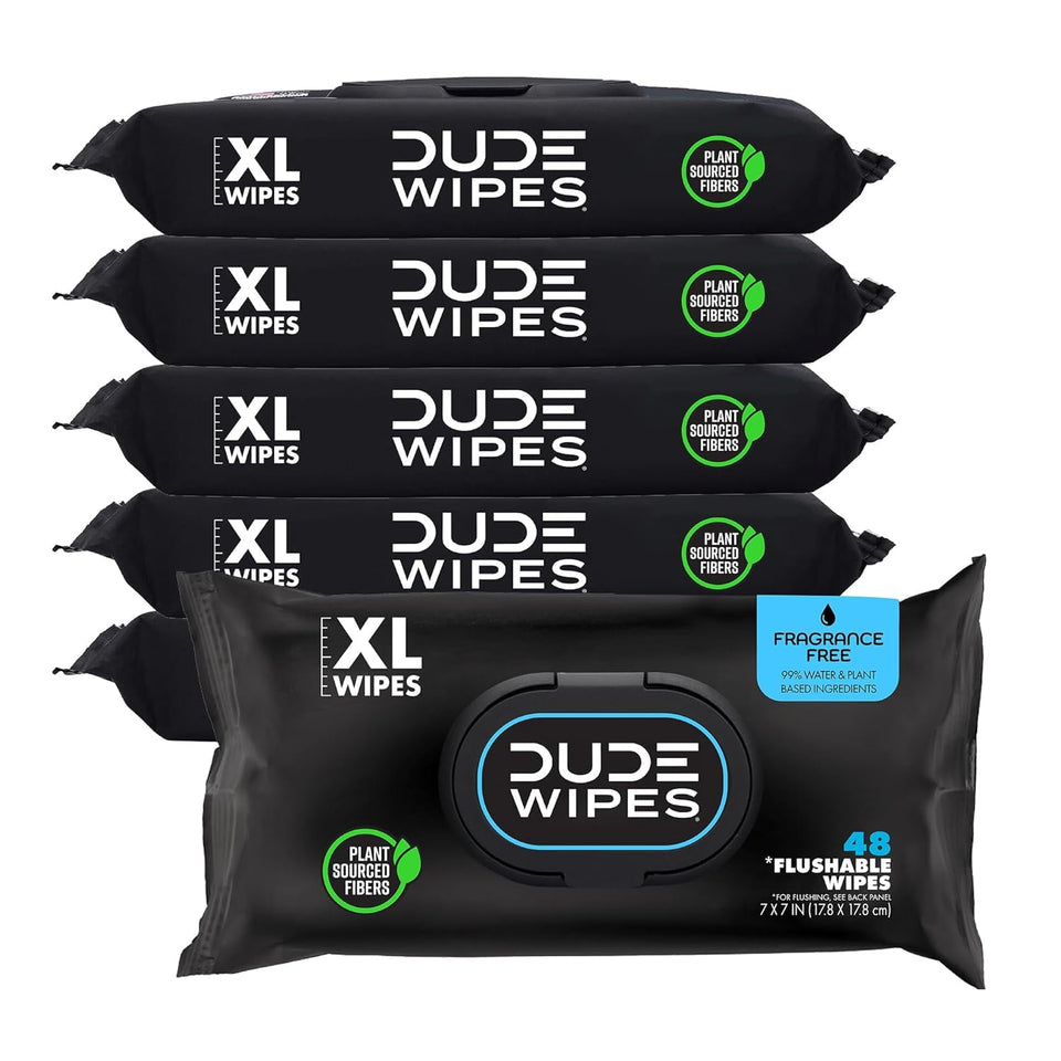 duke unscented extra-large adult wet wipes - 3 pack, 144 flushable wipes, septic and sewer safe
