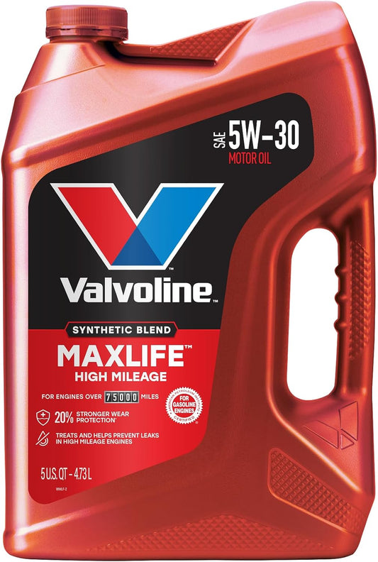 Valvoline MaxLife High Mileage 5W-30 Synthetic Blend Motor Oil 5 Quart