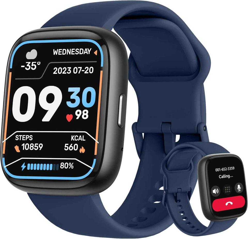 LODIMEKE Smart Watch, Alexa Built-in, Answer/Make Calls 44mm Smartwatch Women Men, 1.83" Sports Watch IP68 Waterproof, Heart Rate SpO2 Sleep Stress Monitor, Step Counter Watch for Android & iOS Phone