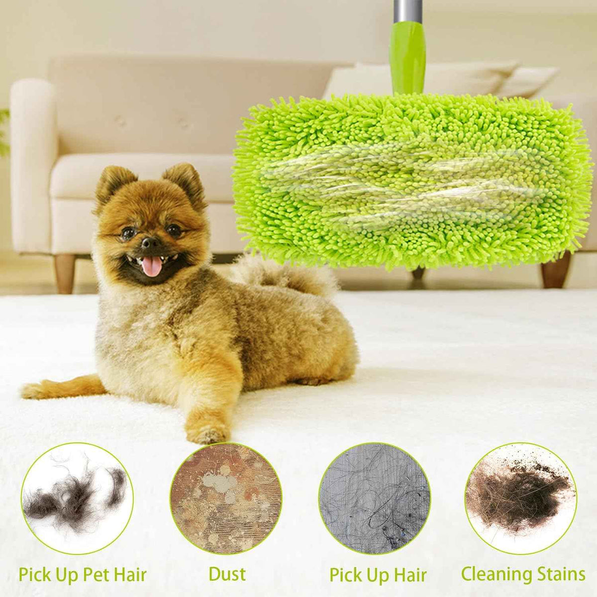 Reusable Dry Sweeping Cloths Microfiber Wet Mop Pads Compatible with Swiffer Sweeper Mop Replacement Sweeping Mopping pad Refills for Hardwood Surface Floor Cleaning (4PCS)