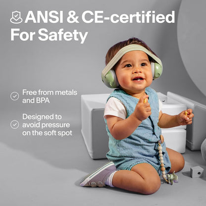 Alpine Muffy Baby Ear Protection for Babies and Toddlers up to 36 Months - CE & ANSI Certified - Noise Reduction Earmuffs - Comfortable Baby Headphones Against Hearing Damage & Improves Sleep - Black