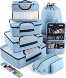 vekens 8-set packing cubes nylon organizer bags for beach vacation cruise ship travel essentials suitcase