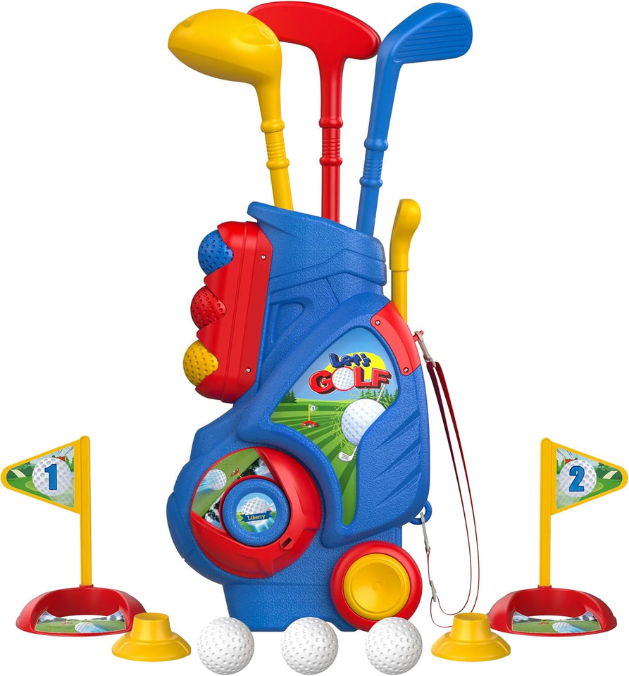 liberry-toddler-golf-set-upgraded-kids-golf-cart-unique-shoulder-strap-design-indoor-outdoor-golf-toys