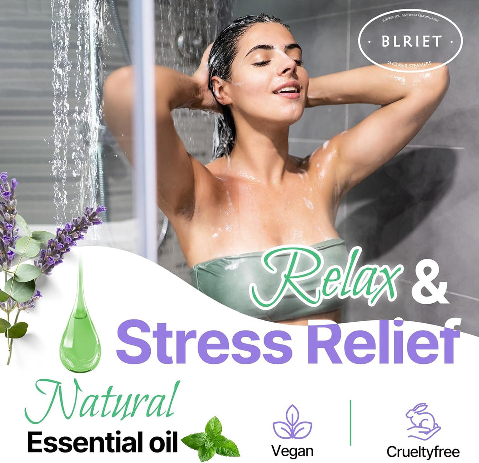 Shower Steamers Aromatherapy Blriet 8 Pack Gifts for Women and Teen Girls Self Care Spa Relaxation Essentials