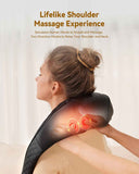 Shiatsu Neck and Back Massager with Heat, Neck and Shoulder Massager, 4D Deep Tissue Kneading Massage for Leg, Full Body Muscle Pain Relief, Ergonomic Design, Ideal Gifts for Women Men, Corded Use
