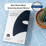 cardon korean charcoal beard care sheet masks with premium oil - 4 pack for hydration and anti-aging