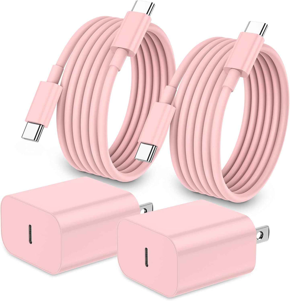 iPhone 17 16 15 Charger Fast Charging,2Pack 20W Apple iPad USB C Wall Chrager Block with 6FT USB C to C Cable for iPhone 17/Pro/Pro Max/17 Air/ 16/16 Pro/16 Pro Max/15/Plus/Pro/Pro Max (White)