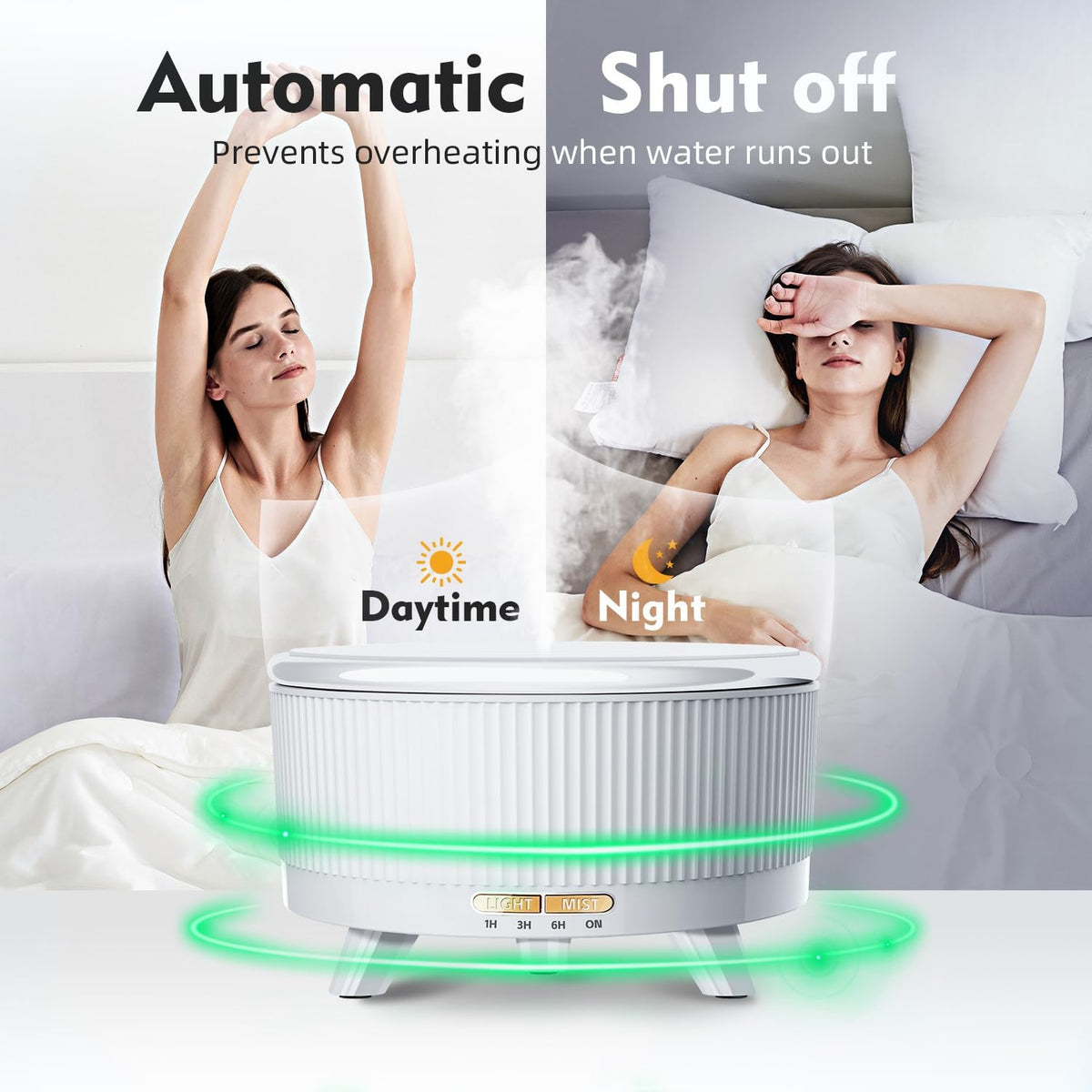 20-Hour Long-Lasting Aromatherapy, 500ML Large Essential Oil Diffuser: Ultrasonic Cool Mist Humidifier with Remote Control, 7 Color Lights, Timer, Auto-Off for Home/Bedroom/Yoga (Minimalist White)
