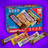 snickers, twix, milky way & 3 musketeers individually wrapped full-size milk chocolate candy bars bulk assortment 33.31 oz 18 bars