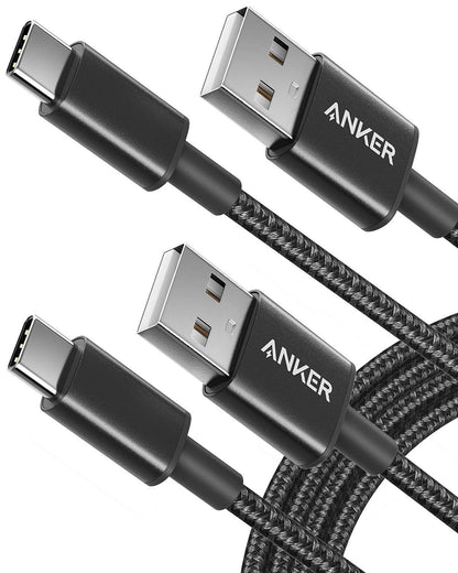 anker 2-pack usb a to usb c cable for iphone 17 series, samsung galaxy s10 and more (black, 3ft)