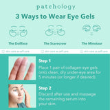 Patchology under eye gel patches for natural skincare treatment, puffy eyes, dark circles, and eye bags, 5 pairs