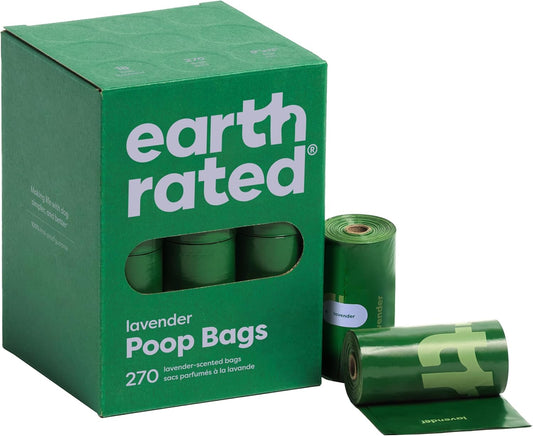 Earth Rated Poop Bags for Dogs, Guaranteed Leak Proof and Extra Thick Waste Bag Refill Rolls, Lavender Scented, 270 Bags