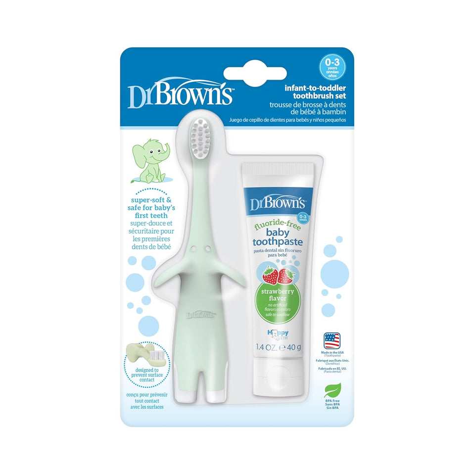 Dr. Brown's Infant-to-Toddler Toothbrush, BPA-Free, Soft Bristles, Ages 0-3, Giraffe Design