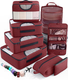 vekens 8-set packing cubes nylon organizer bags for beach vacation cruise ship travel essentials suitcase