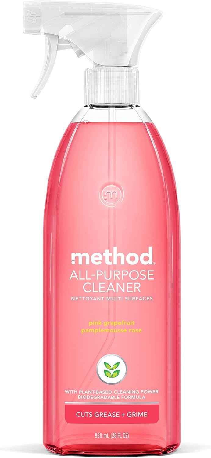 Method All-Purpose Cleaner Spray, Pink Grapefruit, Perfect for Most Counters, Tiles and More, 28 Fl Oz, (Pack of 4)