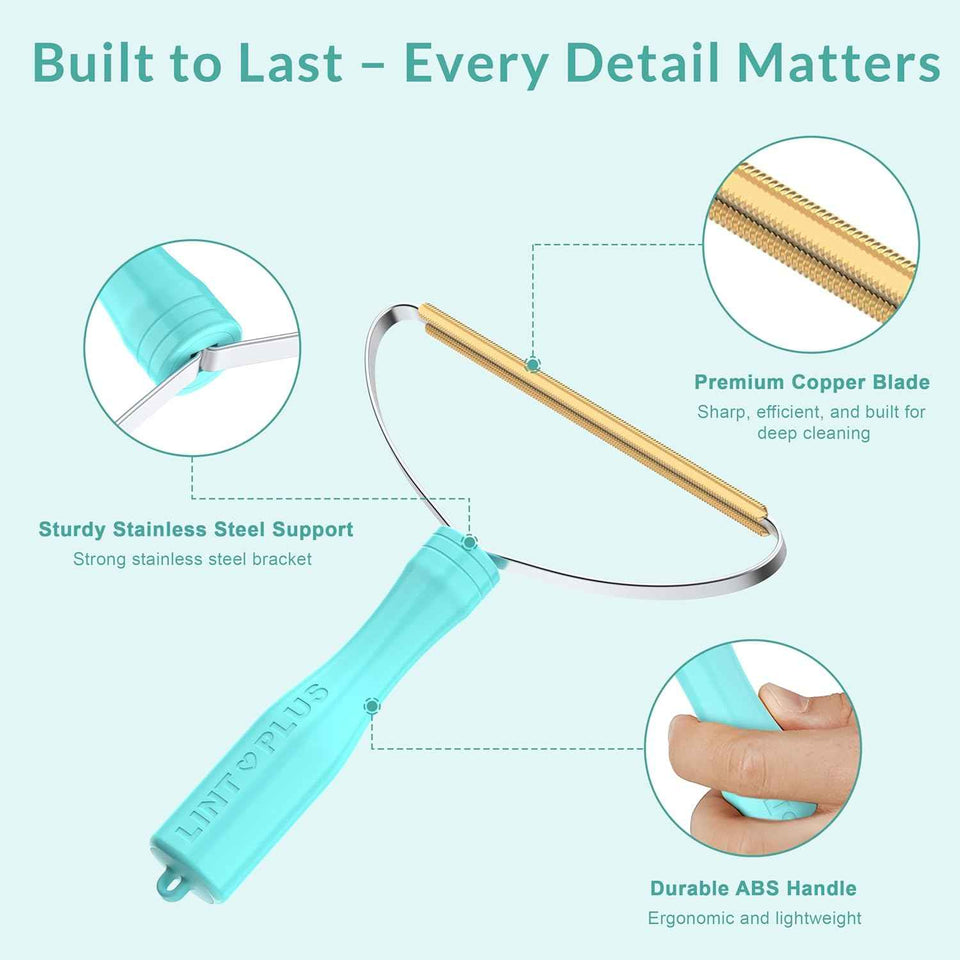 Deep Cleaner Pro Pet Hair Remover-Special Cat Hair Remover Multi Fabric Edge and Carpet Rake Scraper by LINTPLUS-Dog Hair Remover for Rugs,Couch & Pet Towers-Easy to Every Hair!