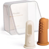 Moonkie Baby Finger Toothbrush Tongue Oral Cleaner Kit for 3 Months +, 3 Pcs, Blush/Pale Mauve/Blush Soft Touch Design