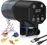 Automatic Fish Feeder for Small Aquariums: 200ml Large Capacity Auto Feeders with Battery Timer for Betta Koi and Turtles