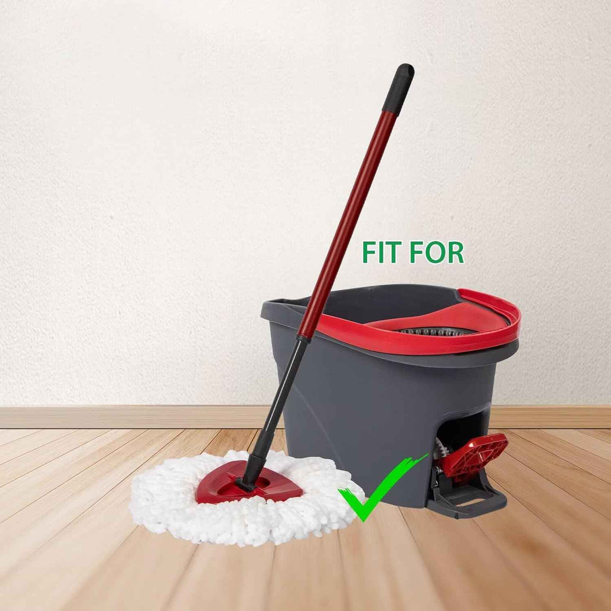 4-Pack Mop Replacement Heads for Ocedar Mop Replace Head EasyWrin Spin Mop Heads Replacements, Easy Cleaning Mop Head Replacement