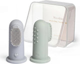 Moonkie Baby Finger Toothbrush Tongue Oral Cleaner Kit for 3 Months +, 3 Pcs, Blush/Pale Mauve/Blush Soft Touch Design