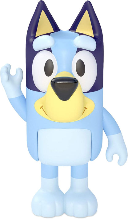 Bluey Family Figure Pack of 4, Robust Poseable Character Toys with Bingo, Chilli, and Bandit Figures, Toddler-Sized Animal Figurines for Kids Ages 3+
