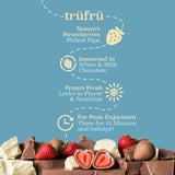 trufru natures strawberries hyper-chilled white milk chocolate 8 ounce bag