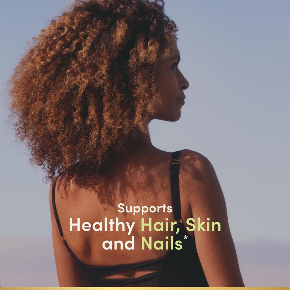 Nature's Bounty Biotin Hair Skin and Nails Vitamins, Supports Healthy Hair, Skin and Nails, 10,000 mcg, 120 Softgels (Pack of 1)