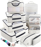 vekens 8-set packing cubes nylon organizer bags for beach vacation cruise ship travel essentials suitcase