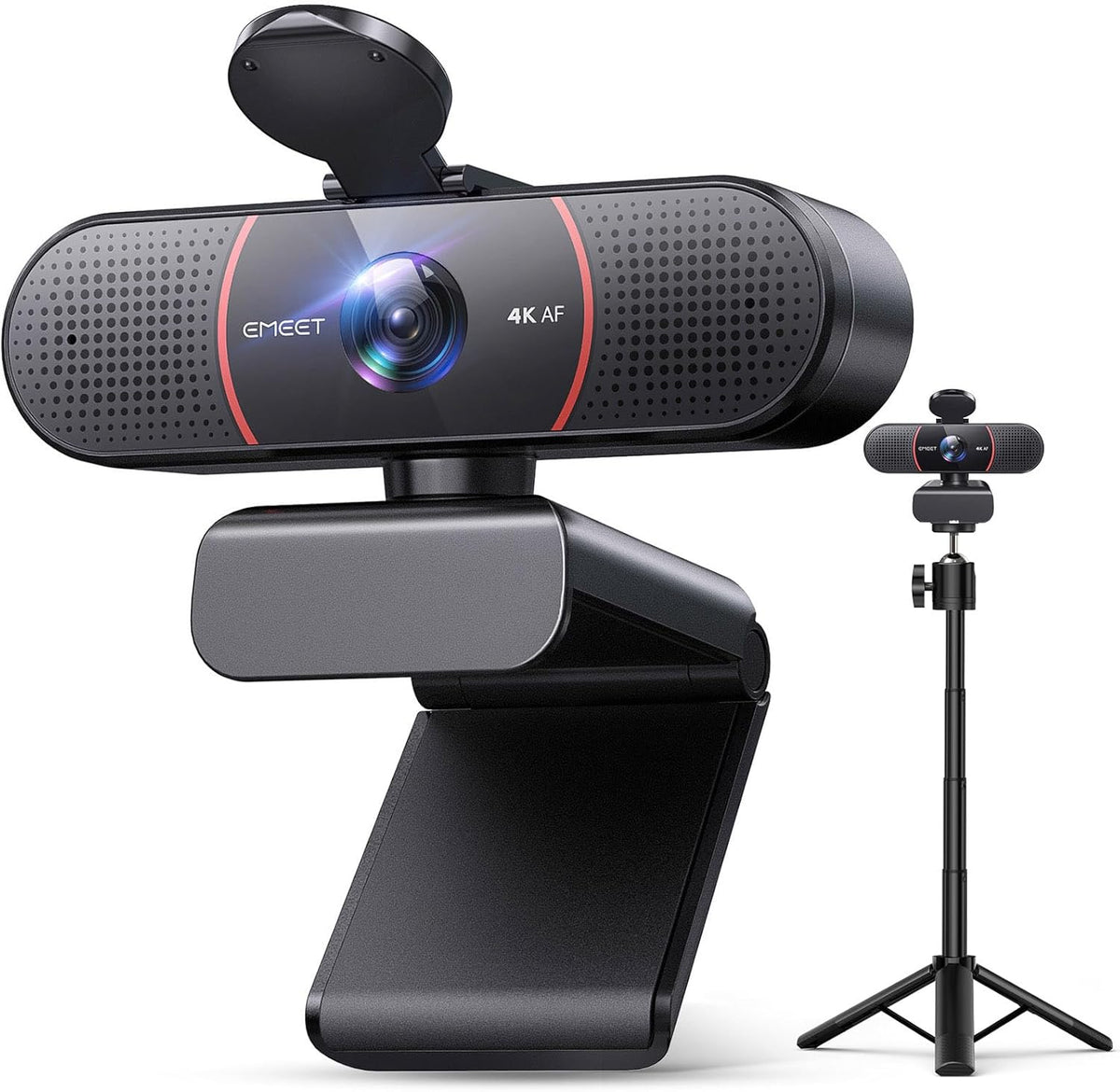 emeet c960 1080p webcam with 2 mics, 90° fov, usb type-a & a-to-c adapter, plug&play computer camera