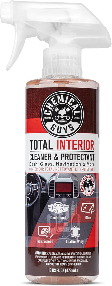 Chemical Guys total interior cleaner & protectant spray for leather, vinyl, plastic, rubber & glass - 16 oz - black cherry