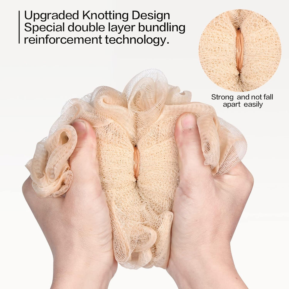 fishent loofah bath sponge 4 pack soft loofa exfoliating body scrubber mesh shower puff pouf ball luffa