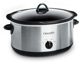 Crock-Pot 7 Quart Oval Manual Slow Cooker, Stainless Steel (SCV700-S-BR), Versatile Cookware for Large Families or Entertaining
